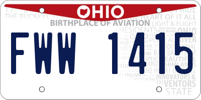 OH license plate FWW1415