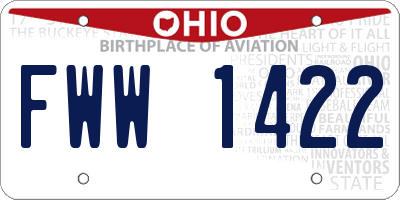 OH license plate FWW1422