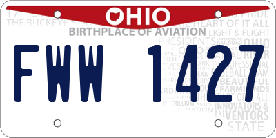 OH license plate FWW1427