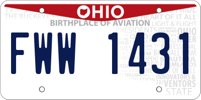 OH license plate FWW1431