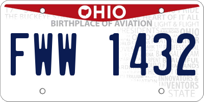 OH license plate FWW1432