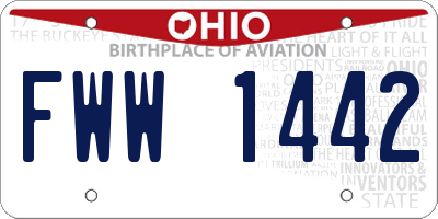 OH license plate FWW1442