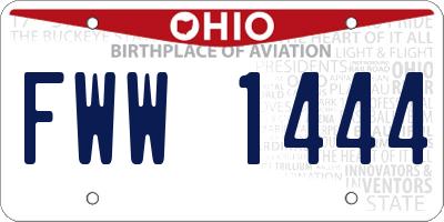 OH license plate FWW1444