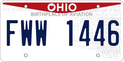 OH license plate FWW1446