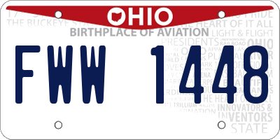 OH license plate FWW1448