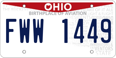 OH license plate FWW1449