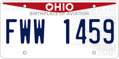 OH license plate FWW1459
