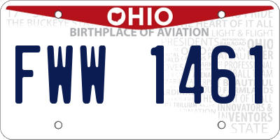 OH license plate FWW1461