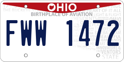 OH license plate FWW1472