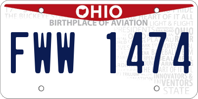 OH license plate FWW1474