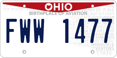 OH license plate FWW1477