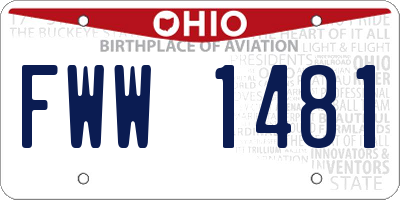 OH license plate FWW1481