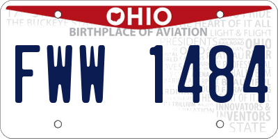 OH license plate FWW1484