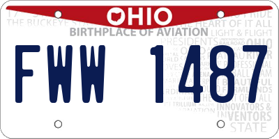 OH license plate FWW1487