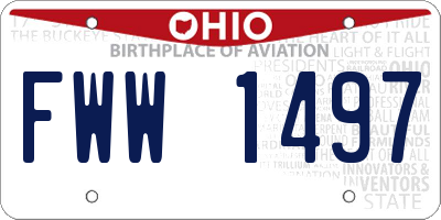 OH license plate FWW1497
