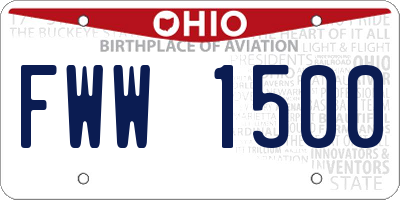 OH license plate FWW1500