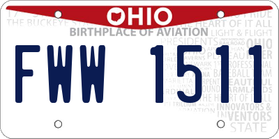 OH license plate FWW1511