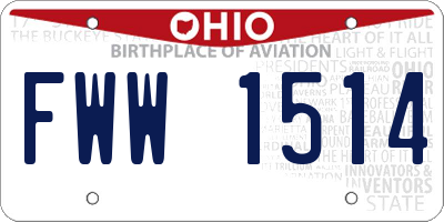 OH license plate FWW1514