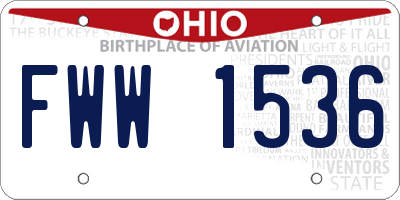 OH license plate FWW1536