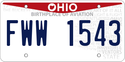 OH license plate FWW1543