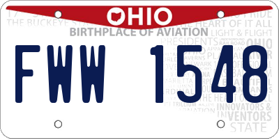 OH license plate FWW1548