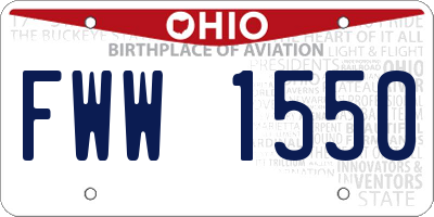 OH license plate FWW1550