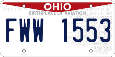 OH license plate FWW1553