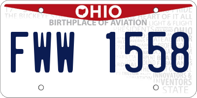 OH license plate FWW1558