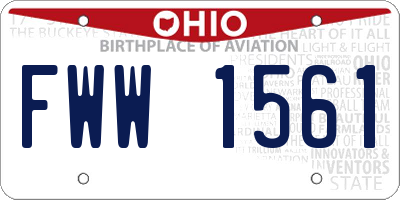OH license plate FWW1561