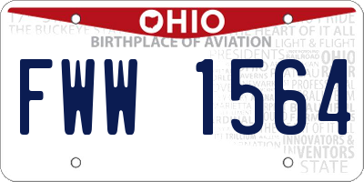 OH license plate FWW1564