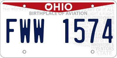 OH license plate FWW1574