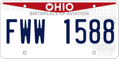 OH license plate FWW1588