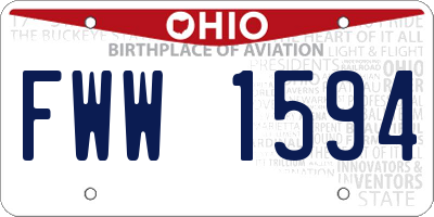 OH license plate FWW1594