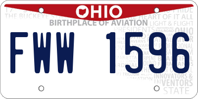 OH license plate FWW1596