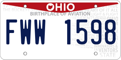 OH license plate FWW1598