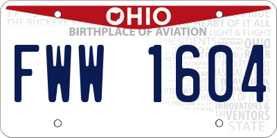 OH license plate FWW1604