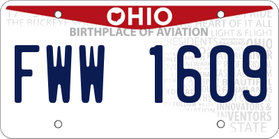 OH license plate FWW1609