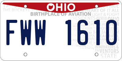 OH license plate FWW1610