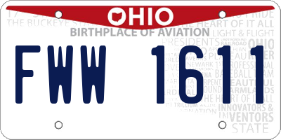 OH license plate FWW1611