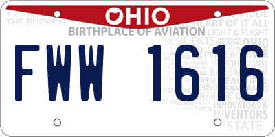 OH license plate FWW1616