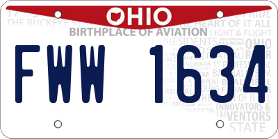OH license plate FWW1634