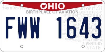 OH license plate FWW1643
