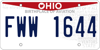 OH license plate FWW1644