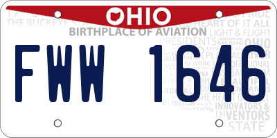 OH license plate FWW1646