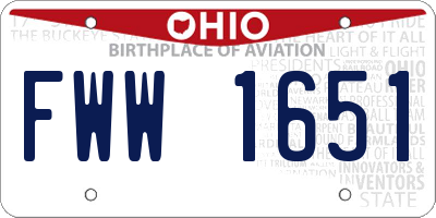 OH license plate FWW1651