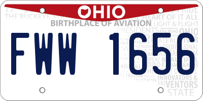 OH license plate FWW1656