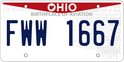 OH license plate FWW1667