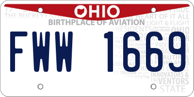 OH license plate FWW1669