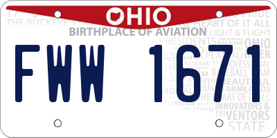 OH license plate FWW1671