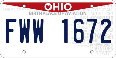 OH license plate FWW1672